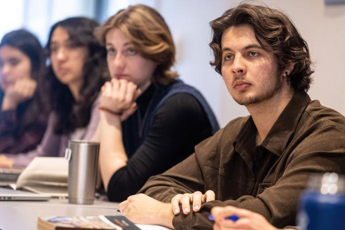 students listening in class