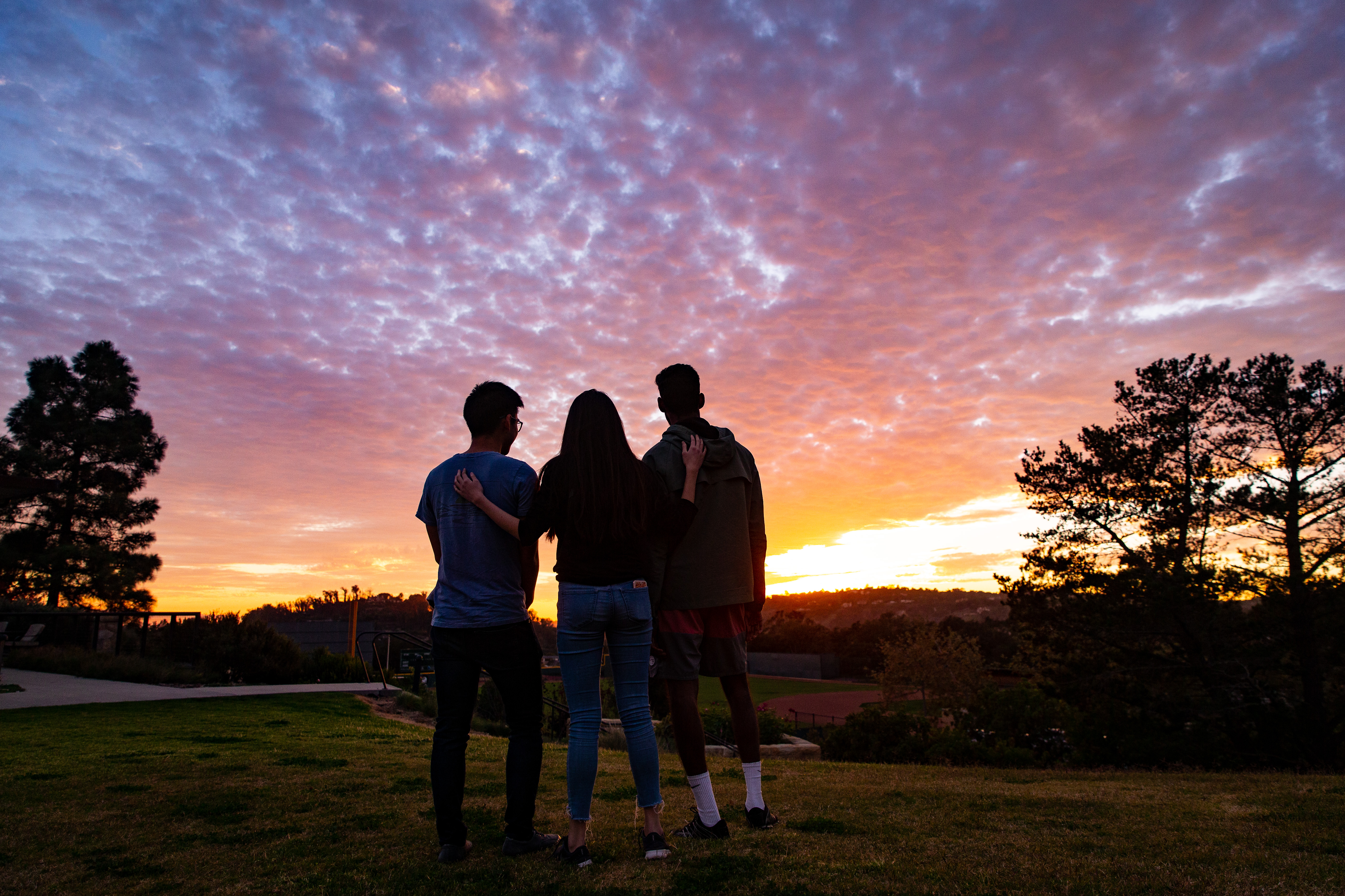 westmont students watching sunset