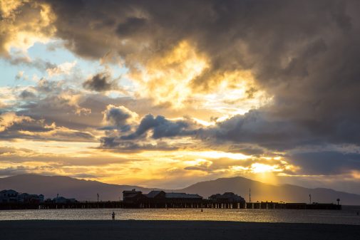 The Santa Barbara Wharf at sunrise