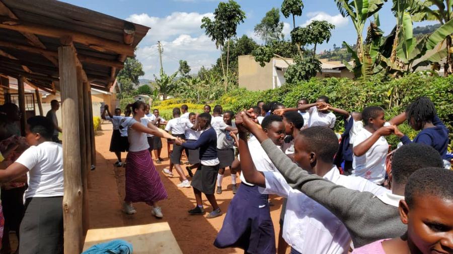 girls dancing in Bulwanyi and Kabale, Uganda