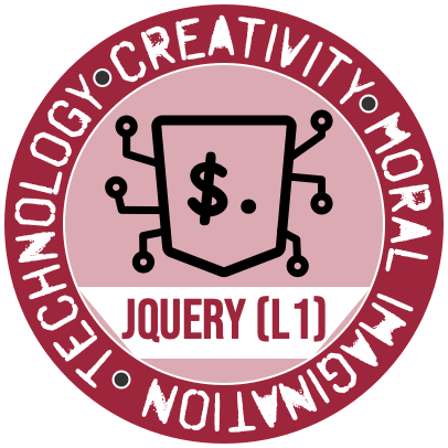 The jQuery (Level 1) Badge from the Westmont Center for Technology, Creativity and the Moral Imagination