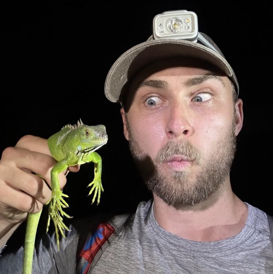 Alexander Rurik with iguana